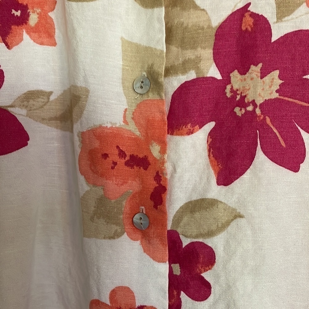 FRENCH LAUNDRY Floral Button Down Collared Blouse, Women’s M, Multicolor - Picture 4 of 7